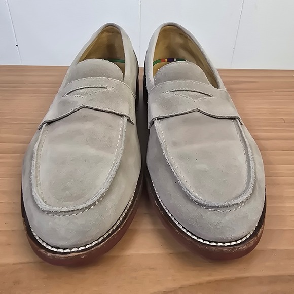 Polo Ralph Lauren Mens 10 Suede Leather Penny Loafers Shoes Brick Rubber Sole - Picture 8 of 11